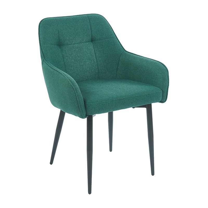 polyester and metal dining chair